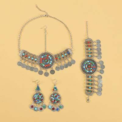 Vintage Miao Fringed Headdress, Ancient Clothing Hanfu, Exotic Style Forehead Decoration, Forehead Chain, Hidden Silver Earrings, Bracelet for Women