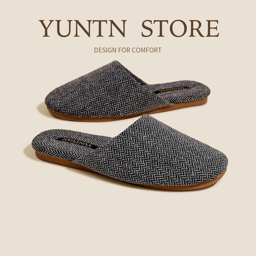 Herren Retro Wollmischung Hausschuhe: Herbst/Winter Rutschfest Luxus