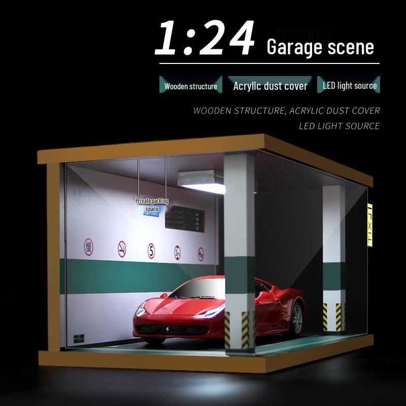 

Wooden Underground Car Park Scene Model with Dust Cover and Lights