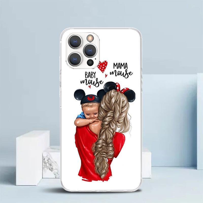 

Baby Mom Girls Phone Case For IPhone 16 17 Air 16E 15 14 Plus 13 Mini 12 11 Pro Max 7 8 + SE 2020 Soft TPU Back Cover 16 17 Air iPhone 14