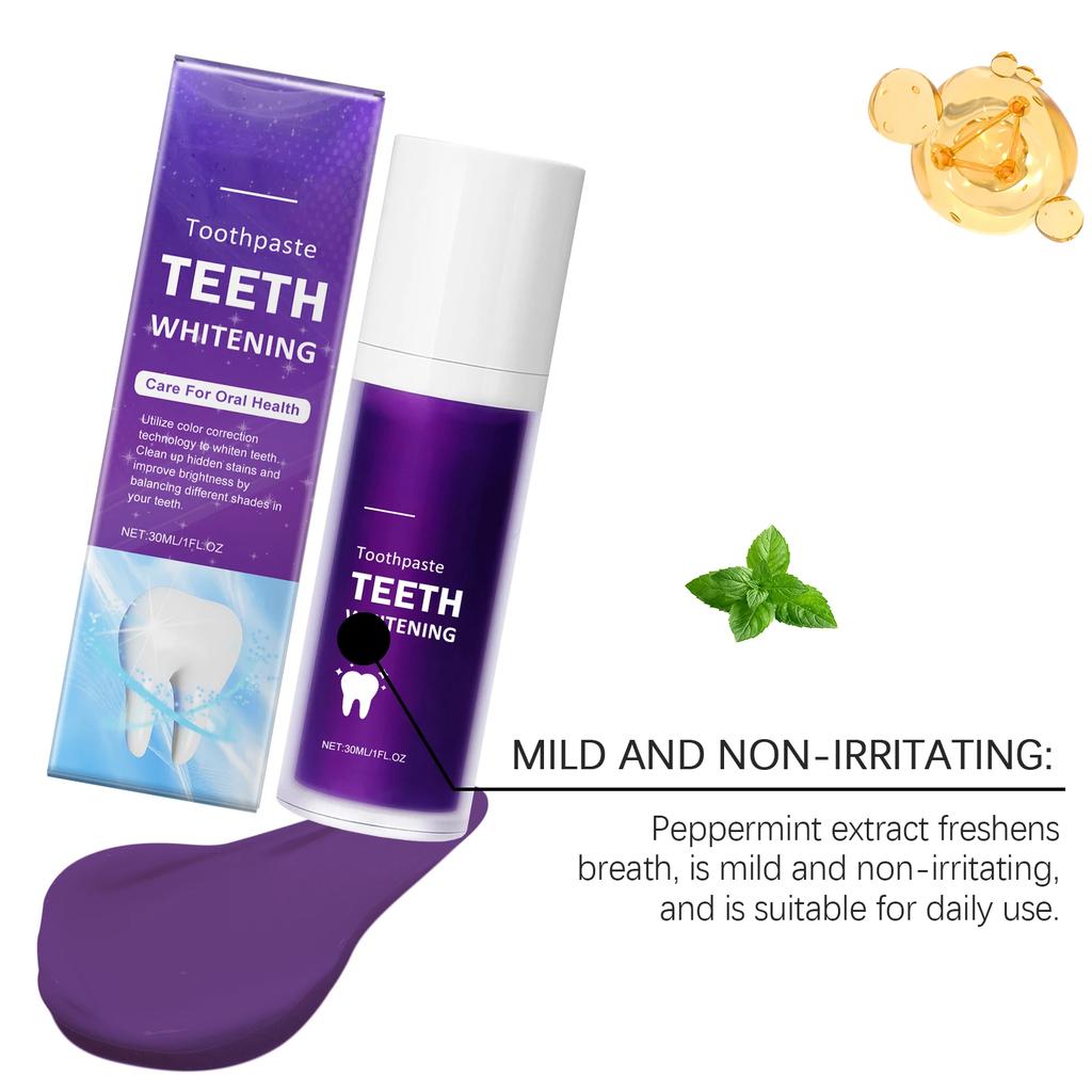 Purple Corrector Teeth Whitening Toothpaste Removal Tooth Stains Cleaning Oral Hygiene Bleaching Dental Fresh Breath Tooth Care