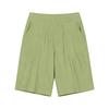 Women's High Waist Solid Linen Blend Bermuda Shorts Loose Wide Leg Japanese Casual Cropped Trousers