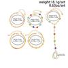 SHIXIN Set 5 Pezzi Elegante Bracciale Colorato con Zirconi per Donna 2026 Moda Raffinato Anello da Dito Collegamento Bracciale Gioielli da Festa Regalo