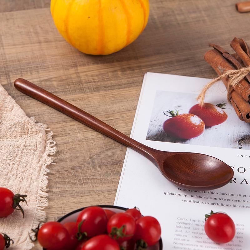 1PC Wooden Spoon Tableware Kitchen Cooking Utensil Tools Soup Teaspoon Catering Cooking Utensil Tool Coffee Soup Teaspoon