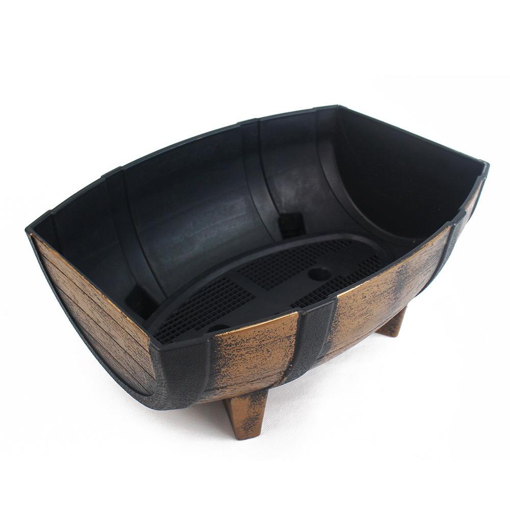 Creative Gardening Plastic Imitation Barrel Flower Pot Half Barrel Flower Planter