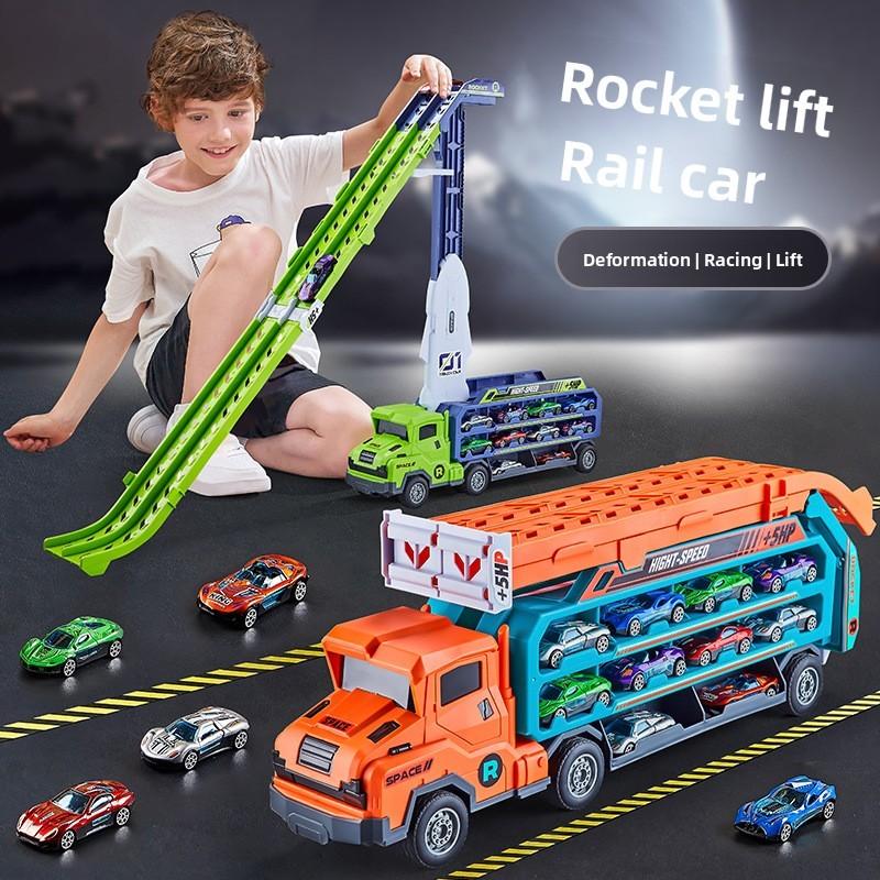 Dinosaur Rocket Orbiter Vehicles Alloy Car Toy Set For Kids Learning And Play