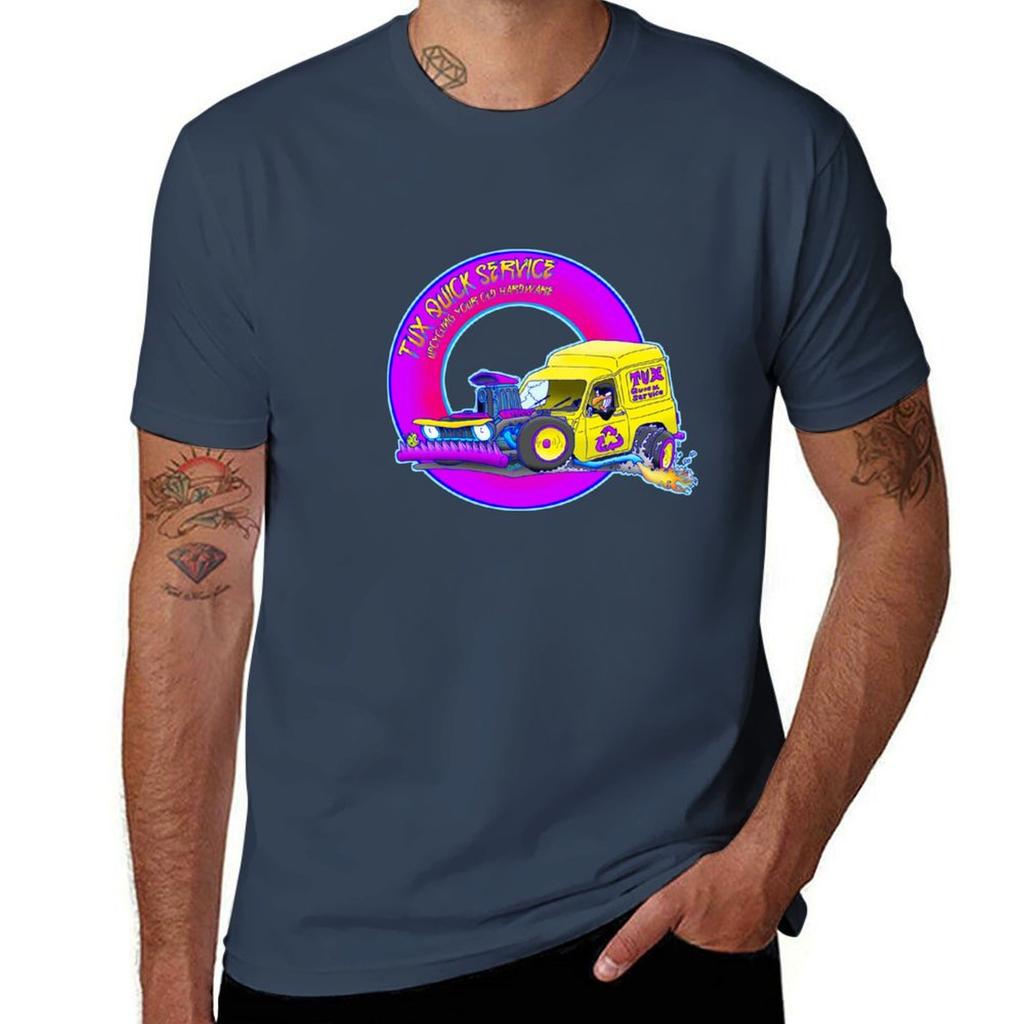 Tux Hot Rod TShirt Quick Dry Sports Short Sleeve Tee