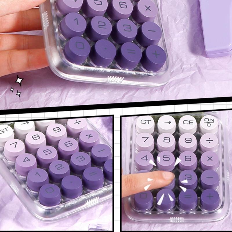 Transparent Button Calculator with Large Display LCD Display Big Button Calculator for Daily Basic Office Students