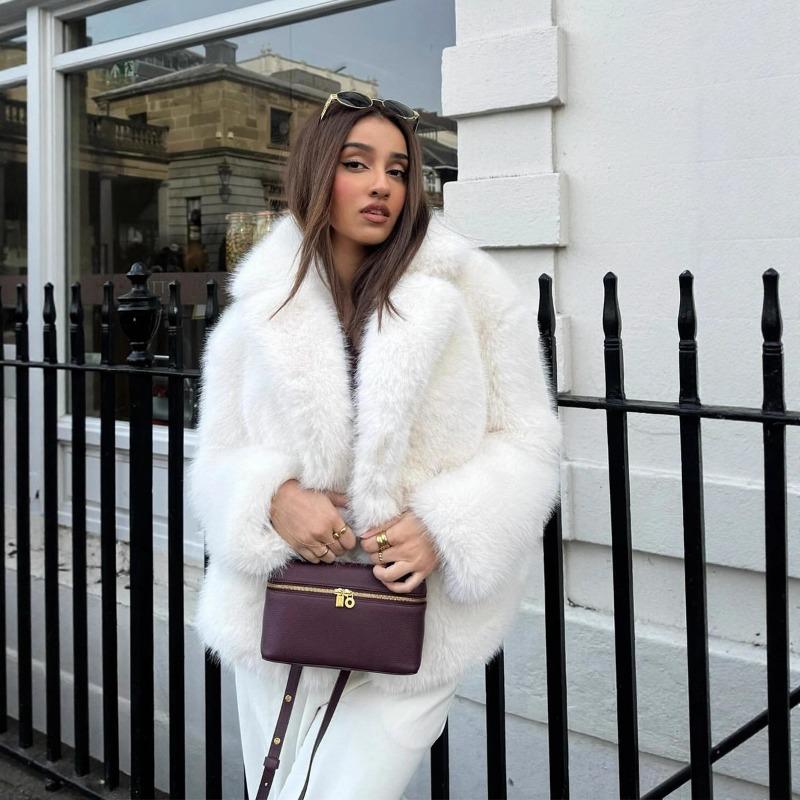 Fox Fur Eco-friendly Fur Furry Short Pink Furry Coat Autumn and Winter Top Women's Clothing