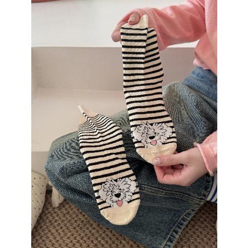 Korean Socks Female Cartoon Puppy Tube Socks Fashion All-match Dachshund Socks New Style