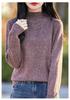 Temperament Velvet Heather Yarn Sweater - Women's Soft, Skin-Friendly Thick Knit Half-High Collar for Autumn