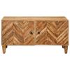 Table basse - MAISON EXCLUSIVE - 80 x 50 x 40 cm - Bois de manguier massif - Marron - Boutons laiton
