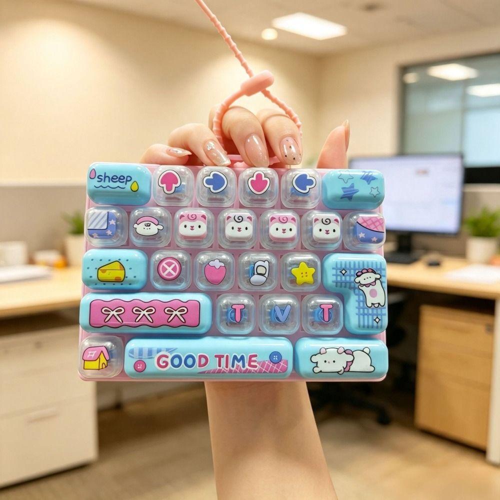 Cute Design Decompression Button Toy 26-Key Keyboard Keychain Mini Keyboard Pendant Bag Accessory