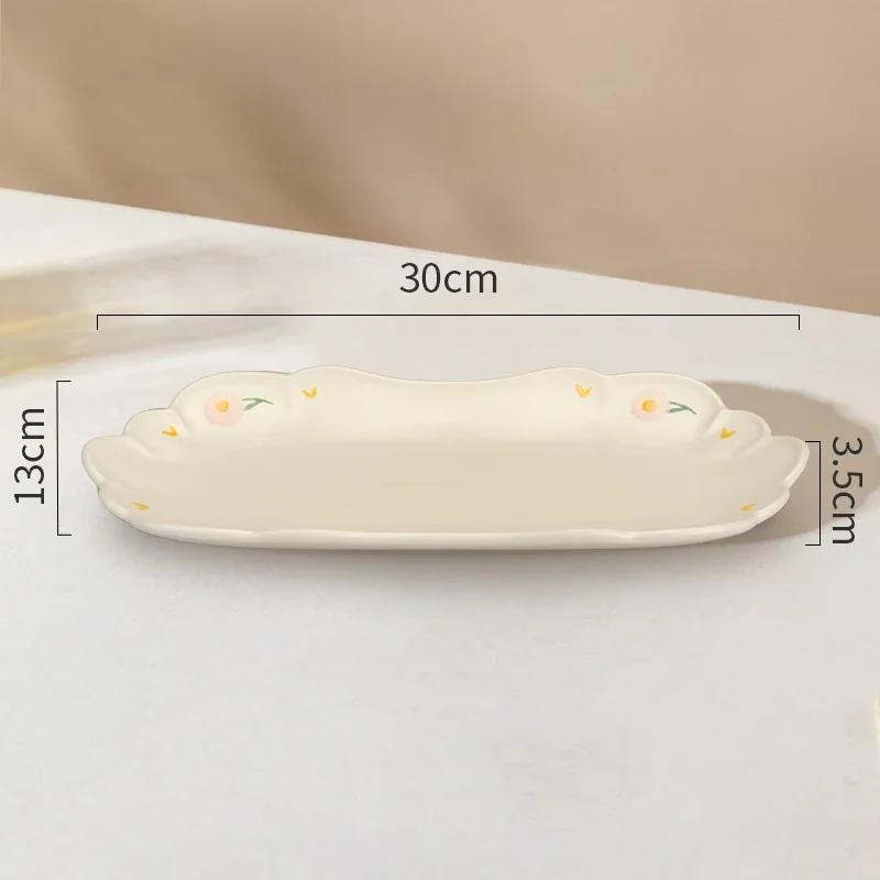 Retro-Blumen-Keramikteller, modisch, kreativ, köstliche Suppenschüssel, für Zuhause, Nachmittagstee, Dessert, Obstteller, exquisiter Fischteller