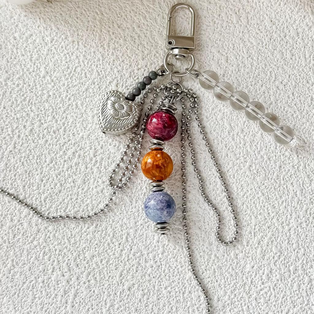 New Textured Colorful Beads Personalized Mobile Phone Chain Backpack Hanging Chain Accessories Bag Charm