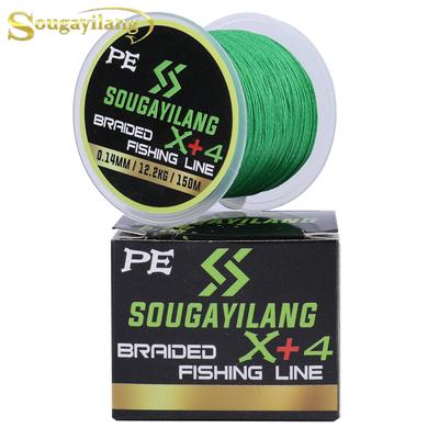 SOUGAYILANG 4-strängige Angelschnur, 150 m, 0,10–0,40 mm, 100 % PE, langlebiger Draht, schwimmende Schnur, starke Schnur, Pesca, geflochtene Angelschnüre