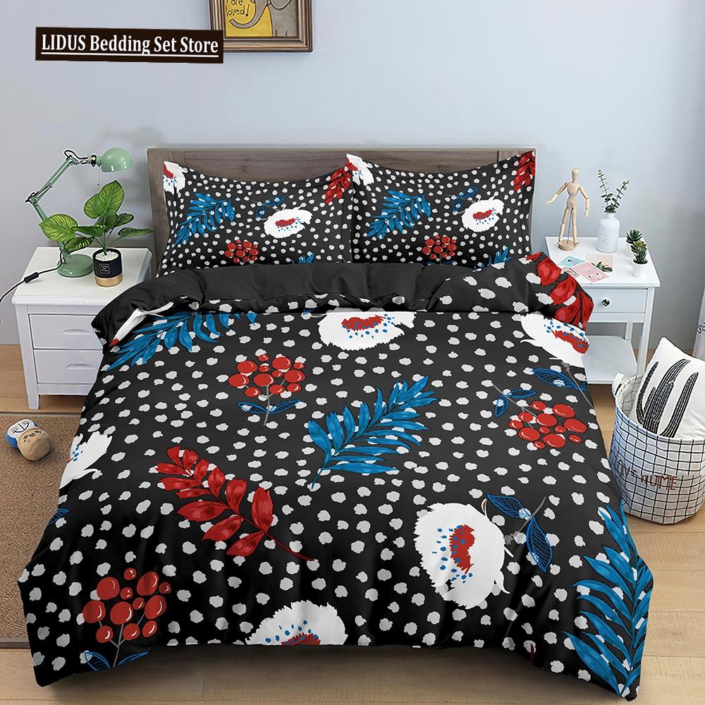 Art Pattern Bedding Set Watercolour Design Colourful Comforter Cover With Pillowcase King Queen Size For Kids Teens Bedding Set