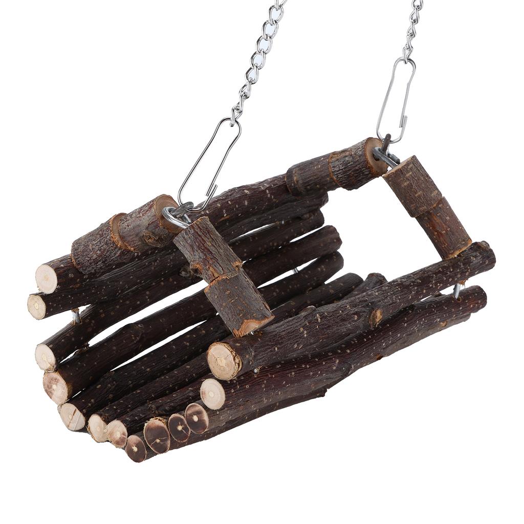 Houpačka pro mazlíčky Houpací síť Tunel Křeček Přírodní jabloňové dřevo Závěsné lůžko Trubka Hračka na žvýkání pro malé zvíře