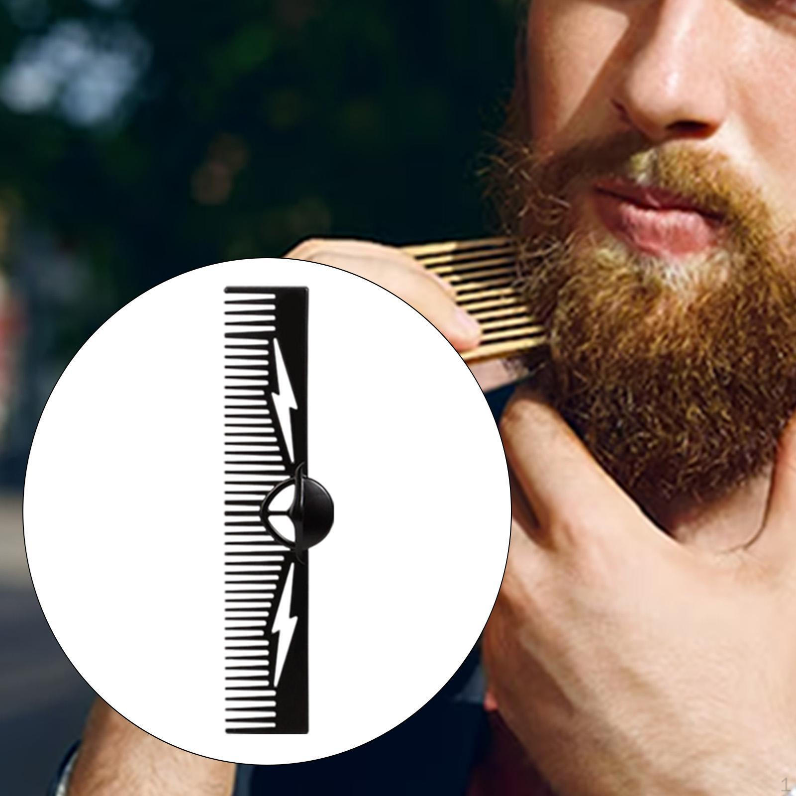

Beard Comb for Hair or Compact Home and Salon Grooming Tool Zinc Alloy Black