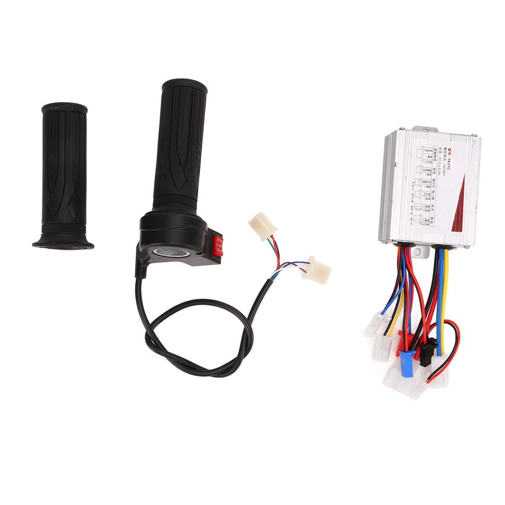 36V 500W Brushed Controller and Long Line 3 Speed Throttle Twist Grip Set for Electric Bicycles