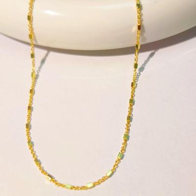 Vergoldete Imitationsgold Quadratische O-Kette Damen Schlüsselbeinkette - Hochwertig, Langanhaltende Farberhaltung.
