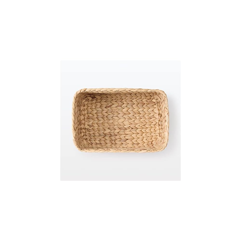 MUJI Rectangular Basket, Medium, 34cm (W) X 23cm (D) X 16cm (H), Water Hyacinth, Item No. 12361091