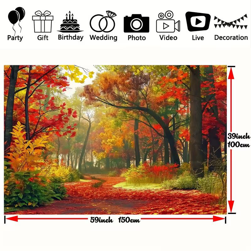 Red Maple Tree Autumn Tapestry Nature Landscape Wall Blanket for Bedroom Photography Background