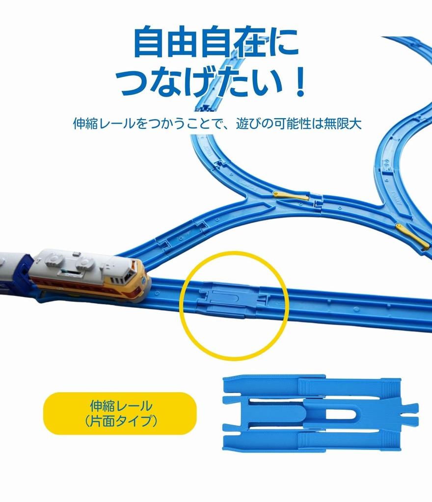 MicroBase Plarail compatible extendable rail 2 pieces included Genuine color blue Special rail Connection parts Increases freedom and boosts your