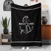 Custom Boat Name Anchor Blanket Personalized Nautical Fleece Throw All Season Soft Warm Bedding Home Decor Gift