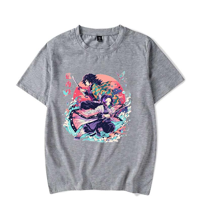 New Anime Kochou Shinobu Tomioka Giyuu Print T Shirts Women Men Casual Round Neck Tees Top Summer Cool Loose Short Sleeve