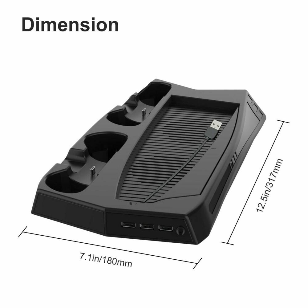 

Вентилятор охлаждения PS5, кулер PS5, вертикальная подставка для PlayStation 5 Digital Edition и игровая консоль Ultra HD с индикатором зарядного устройства, порты USB для PS5 34*19*3cm чёрный