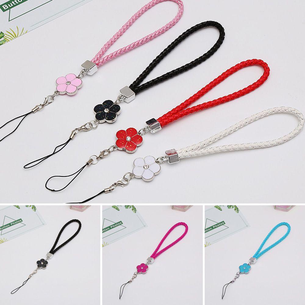 

Office Lightweight Holding Camellia Mobile Phone Lanyard Badges Keychain Hanging Rope