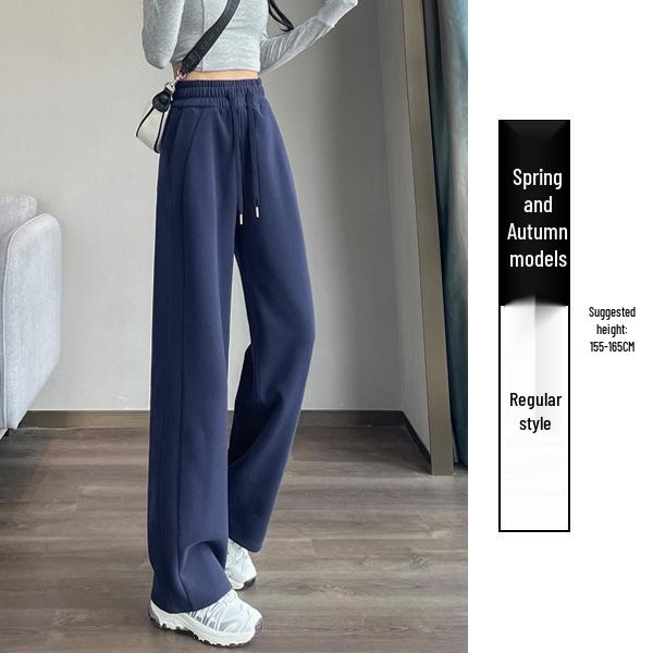 Women's Wide-Leg Velvet Sweatpants - Height-Enhancing Banana Sports Pants for Autumn/Winter 2025