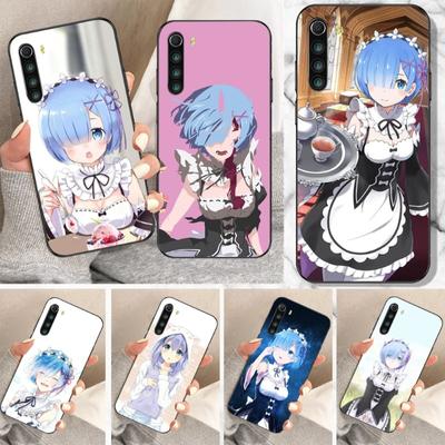 Funda de Teléfono Anime ReZERO Ram Rem Para Xiaomi Redmi Note 11 10 9T 8 7 Pro Redmi 10 9 9A 9C 8 7 6 Funda de Teléfono Negra Suave