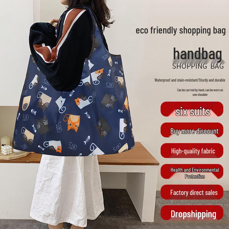 Bolsa Tote do Mickey: Sacola de Compras Grande, Dobrável, Ecológica, Impermeável de Tecido Oxford