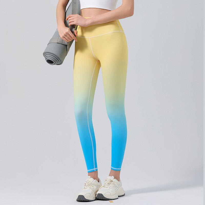 

Trade Europe and America Cross-Border Sloping Shoulder Sports Vest Women Fashion Breathable Yoga Clothes Running Fitness Pants Yoga Clothes Set Gradient Pants L