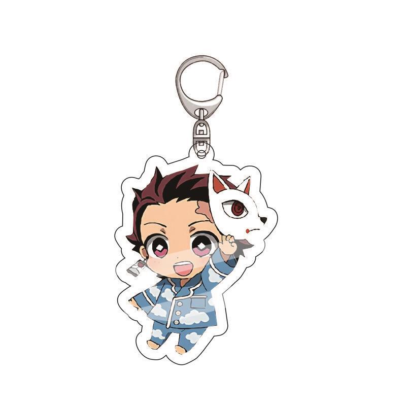 Anime Demon Slayer Acrylic Keychain Tanjiro Kamado Nezuko Zenitsu Inosuke Hashira Pendant Cosplay Perfect Gift for Fans Collection