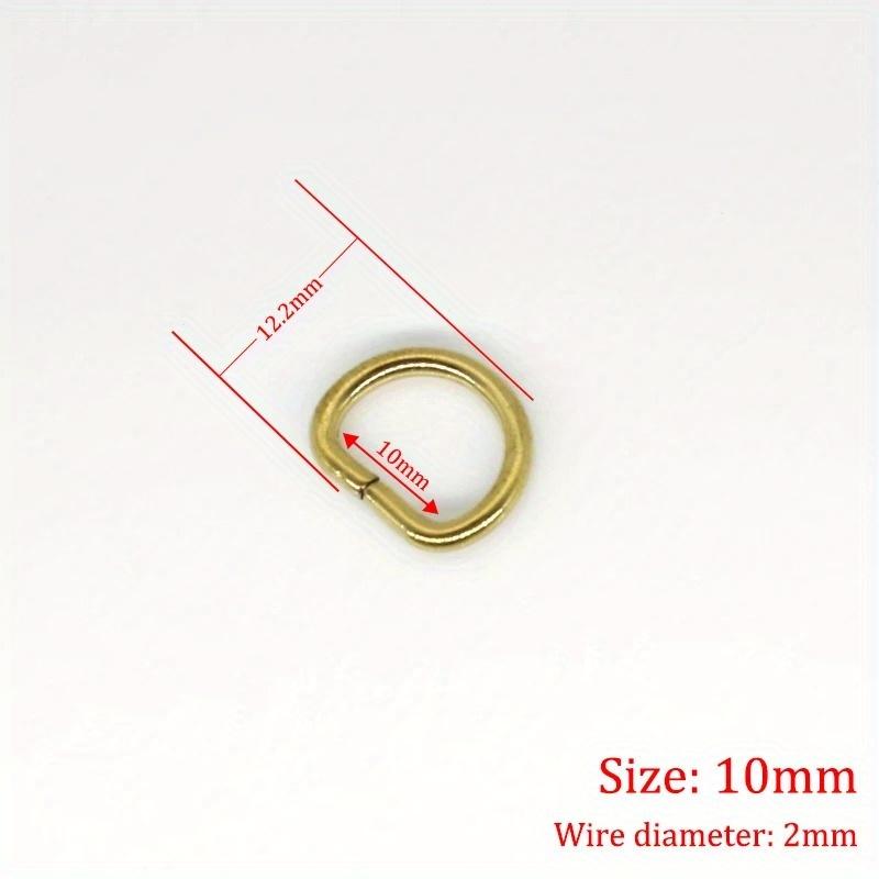 10Pcs Solid Brass D Rings Buckles for Bag Strap Belt Purse Webbing Dog Collar 10-38mm Inner Width Leather Craft DIY Accessories