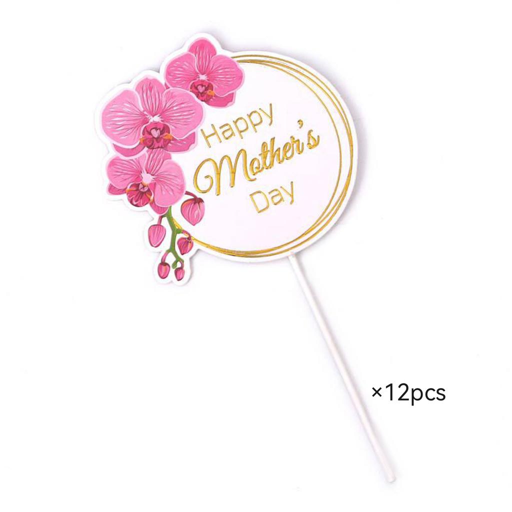 12 pcs Happy Mother's Day Cake Topper Mom Letter Cake topper Pink, Decorative Party Cake Decoration for Mother's Day