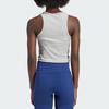 Adidas Originals Essential Logo Embroidered Ribbed Crew Neck Tank Top Women Tops Medium-Gray IY9649
