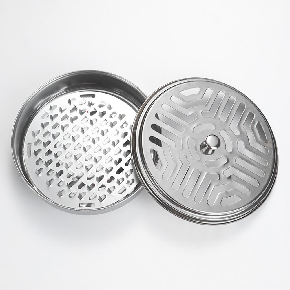 Portable Stainless Steel Mosquito Coil Holder With Cover Fireproof Rustproof Reusable Mosquito Repellent Box Mosquito Coil Tray Home Camping Outdoor