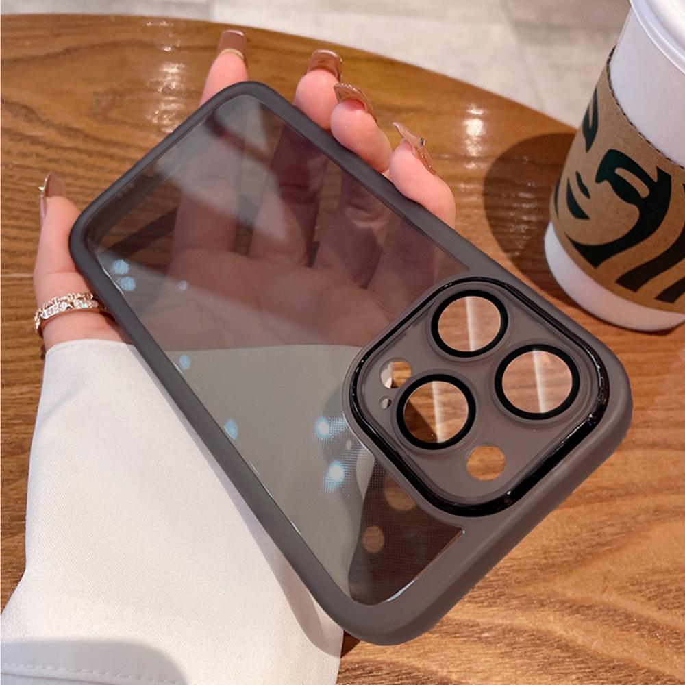 Luxury Soft Silicone Shockproof Bumper Case for IPhone 14 Plus 13 12 11 Pro Max Transparent Camera Protection Glass Cover Funda