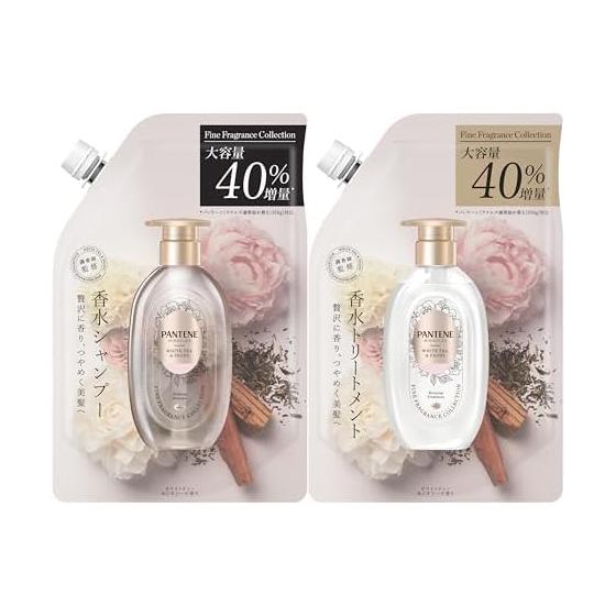 Pantene Miracles [New Model] Shampoo & Conditioner Set Fine Fragrance White Tea & Peony Refill 500g + 500g