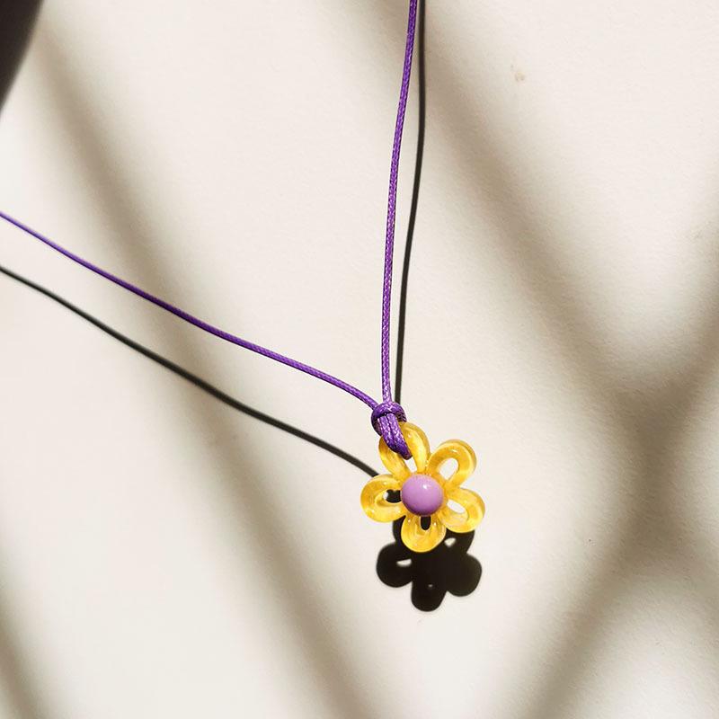 

1PC Necklace New Small Flower Fashion Floral Adjustable Long Collarbone Chain Trendy Colorful Cute Choker Unique