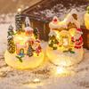 Miniature Gingerbreads House Shatterproof Resin Christmas Village Accessory For Kids Family Holiday Decoration