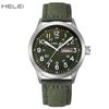 New HELEI Herey Men's Watch Leather Waterproof Luminous Watch Quartz Watch Calendar Week Display