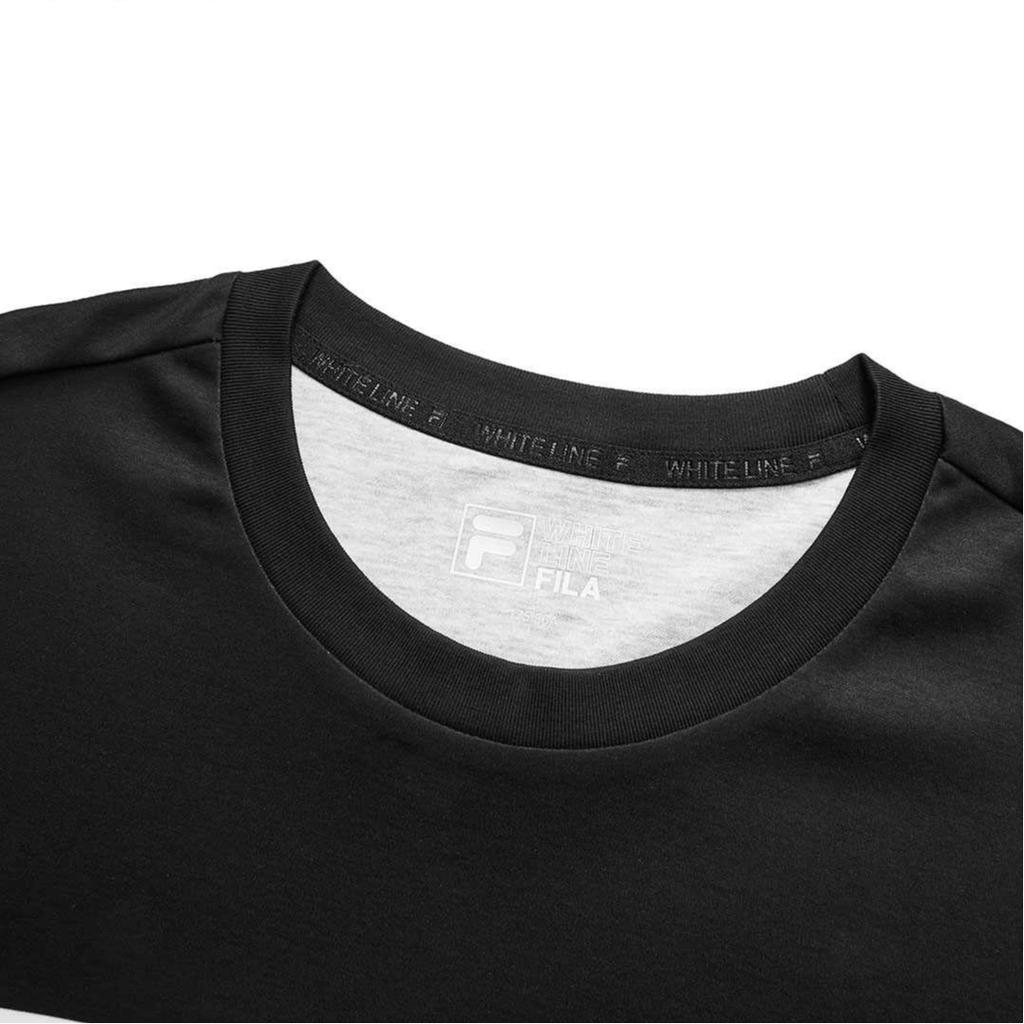 FILA Logo Print Loose Sports Short Sleeve T-Shirt Men Tops Meteorite-Black F11M128172F-BK