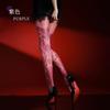 Zhixin Baroque Aurora Floral Jacquard Black Stockings Sexy Shiny Silky Ultra-Thin T Crotch cutout opening
