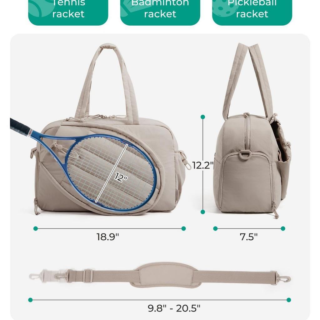 Portable Waterproof Tennis Pickleball Paddle Bag for Outdoor Sports, Adjustable Crossbody Shoulder Strap