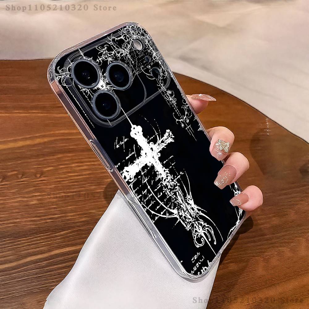 Gothic Cross Symbol Phone Case For iPhone 16,15,17,12,13,14,11 Max,Pro,Plus,X,XS,XR,SE4,E Mini Transparent Cover
